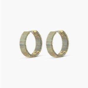 Gorjana New 18k Gold Plated Brass Catalina Enamel Hoops Navy‎